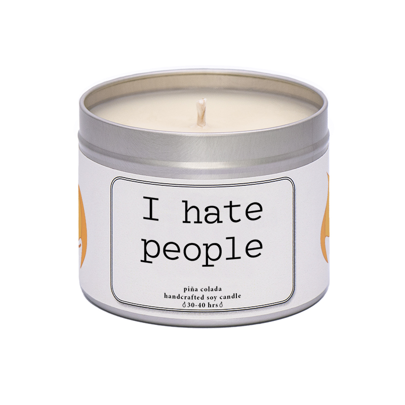 Waxywix slogan candle - I hate people