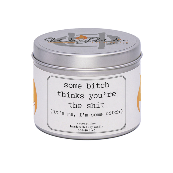 WaxyWix Slogan Candle - Some bitch things you're the shit