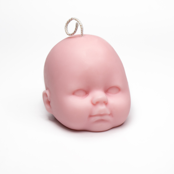 WaxyWix Baby Head Pillar Candle - Pink - Raspberry Daiquiri